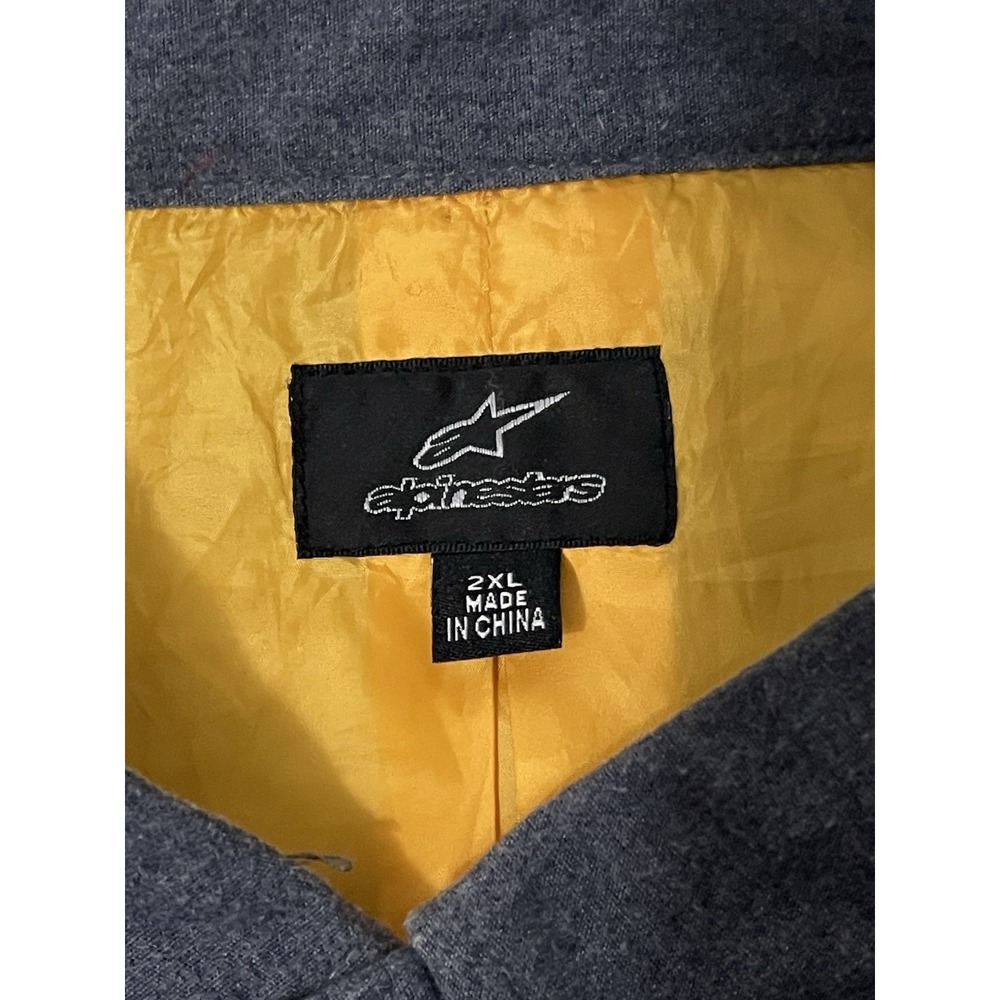 Alpinestars Triton Shirt Jacket Men's Size 2XL Lined Quilted Gray Yellow - Picture 2 of 8